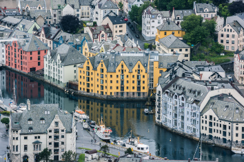 Beautiful alesund city in norway