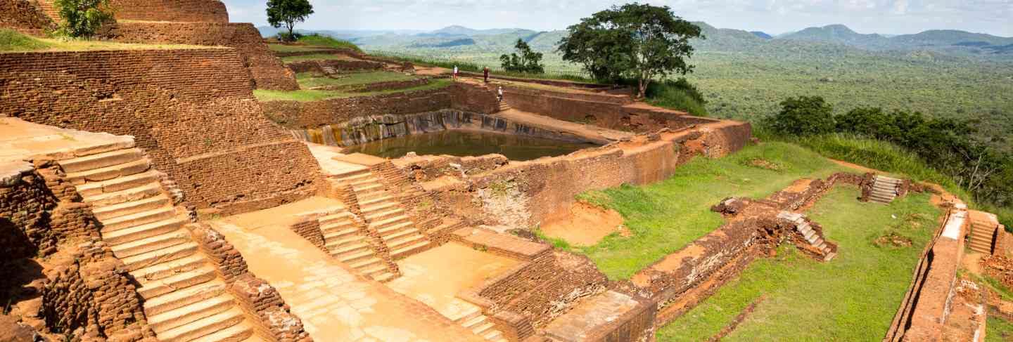 Sigiriya sri lanka, buddhist temple, world heritage famous scenic tourist place. stone mountain. attractions under unesco protection

